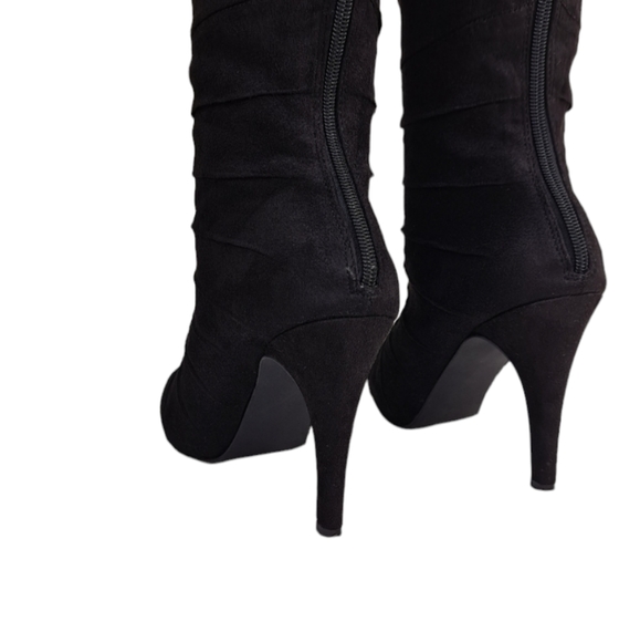 Velvet Heart Faux Suede Black Calf Women's Boots 8.5M - Picture 4 of 14